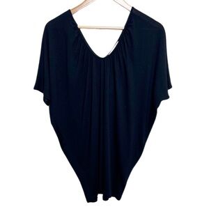 Express One Eleven Women's Black Short Sleeve Casual Fitted Waist T-Shirt Blouse